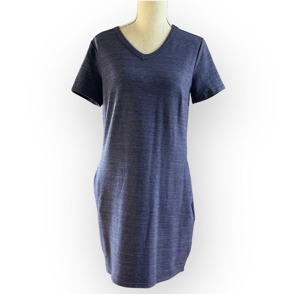 32 Degrees Navy Heathered Active Ware T-Shirt Dress S NWT